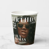 Custom Birthday Party Magazine Hoesje Cheers Papieren Bekers (Voorkant)