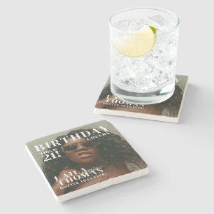 Custom Birthday Party Magazine Hoesje Cheers Stenen Onderzetter