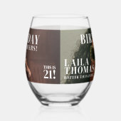 Custom Birthday Party Magazine Hoesje Cheers Wijnglas Zonder Voet (Rechts)