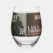 Custom Birthday Party Magazine Hoesje Cheers Wijnglas Zonder Voet (Links)