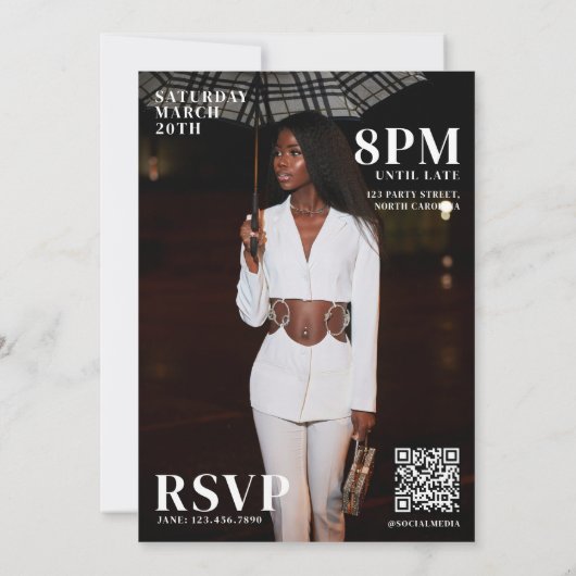 Custom Birthday Party Magazine Hoesje Foto's Kaart (Achterkant)