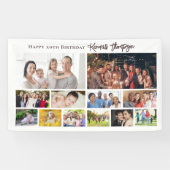 Custom Birthday Photo Collage Welcome Sign modern Spandoek (Horizontaal)