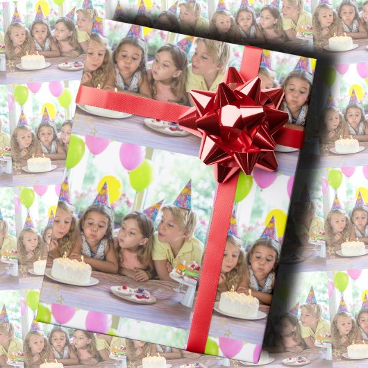 Custom Birthday Photo Inpakpapier Vel