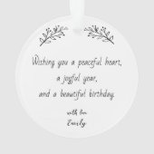 Custom Birthday Photo Keepsake Ornament (achterkant)