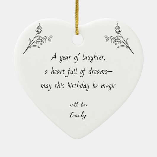 Custom Birthday Photo Ornaments – Keepsakes Keramisch Ornament (Achterkant)