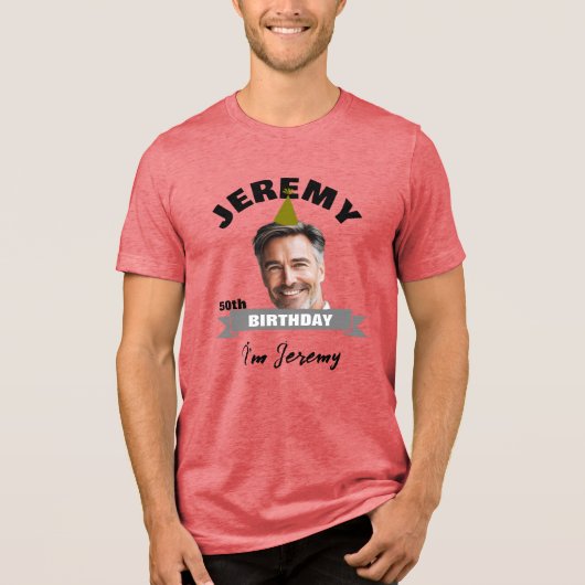 Custom Birthday Shirt with Name, Year & Photo (Voorkant)