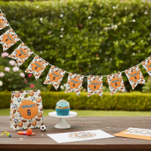 Custom Birthday Sports Theme Vlaggetjes