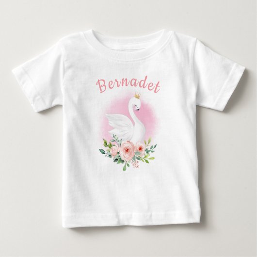 Custom Birthday Swan Princess T-Shirt (Voorkant)