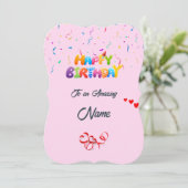Custom Birthday Wenskaart - Mooi ontwerp Feestdagenkaart (Staand voorkant)