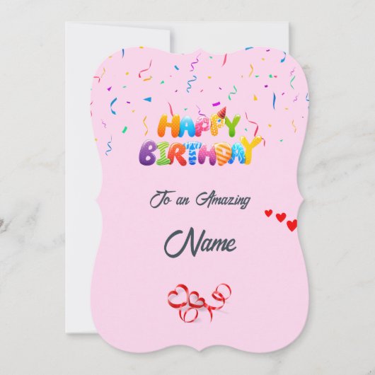 Custom Birthday Wenskaart - Mooi ontwerp Feestdagenkaart (Voorkant)