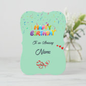 Custom Birthday Wenskaart - Mooi ontwerp Feestdagenkaart (Staand voorkant)