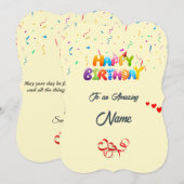 Custom Birthday Wenskaart - Mooi ontwerp Feestdagenkaart (Voorkant / Achterkant)