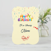 Custom Birthday Wenskaart - Mooi ontwerp Feestdagenkaart (Staand voorkant)
