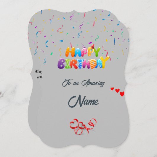 Custom Birthday Wenskaart - Mooi ontwerp Feestdagenkaart (Voorkant / Achterkant)