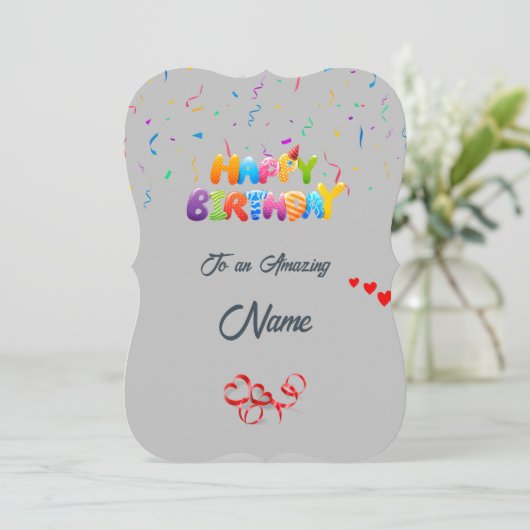 Custom Birthday Wenskaart - Mooi ontwerp Feestdagenkaart (Staand voorkant)