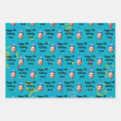 Custom Birthday Wrapping Paper, Blue Inpakpapier Vel (Voorkant 2)