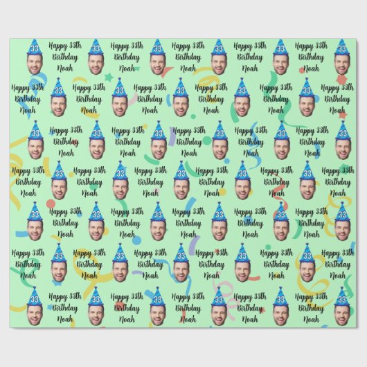 Custom Birthday Wrapping Paper Cadeaupapier (Vlak)