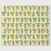 Custom Birthday Wrapping Paper, Happy Birthday Cadeaupapier (Vlak)