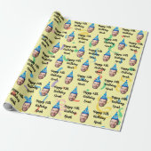 Custom Birthday Wrapping Paper, Happy Birthday Cadeaupapier (Uitgerold)