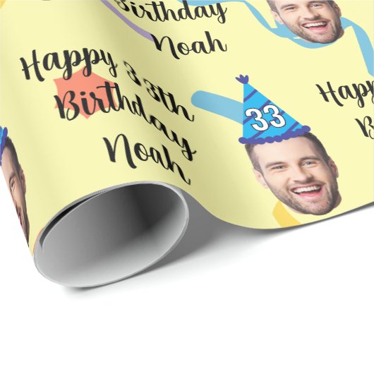 Custom Birthday Wrapping Paper, Happy Birthday Cadeaupapier (Rol Hoek)