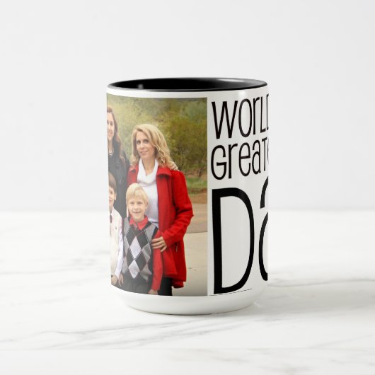 Custom Black 15 oz Ringer Worlds Best Dad ZAZZ_IT Mok (Midden)