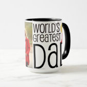 Custom Black 15 oz Ringer Worlds Best Dad ZAZZ_IT Mok (Voorkant rechts)