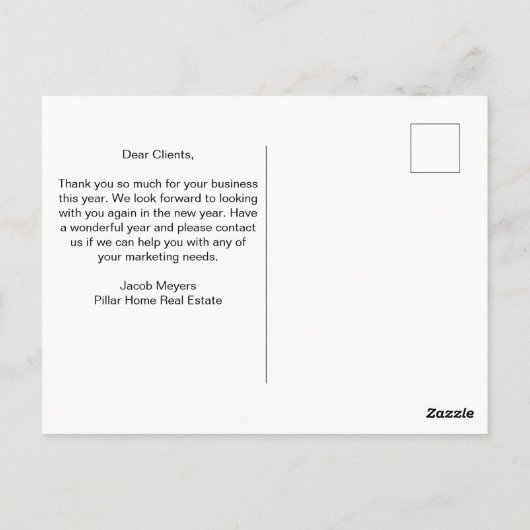 Custom Black 2026 Bedrijfskalender Zakelijke Logo Briefkaart (Achterkant)