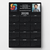Custom Black 2026 Bedrijfskalender Zakelijke Logo Fotoplaat (voorkant)