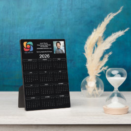 Custom Black 2026 Bedrijfskalender Zakelijke Logo Fotoplaat
