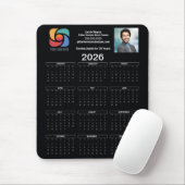 Custom Black 2026 Bedrijfskalender Zakelijke Logo Muismat (Met muis)
