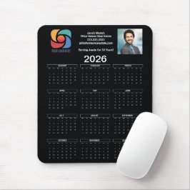 Custom Black 2026 Bedrijfskalender Zakelijke Logo Muismat