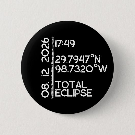 Custom Black 2026 Solar Eclipse Ronde Button 5,7 Cm (Voorkant)