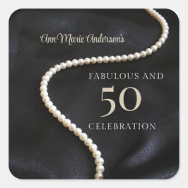 Custom Black 50 and Fabulous Vierkante Sticker