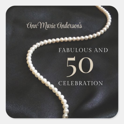 Custom Black 50 and Fabulous Vierkante Sticker (Voorkant)
