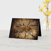 Custom Black and Brown Creepy Spider Birthday Kaart (Gele Bloem)