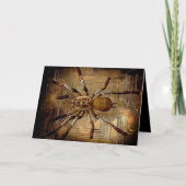 Custom Black and Brown Creepy Spider Birthday Kaart (Voorkant)