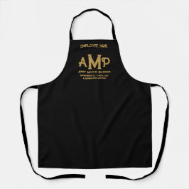 Custom Black and Gold Monogram Business Schort