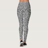 Custom Black And Grey Safari Leopard Print Pattern Leggings (Achterkant)