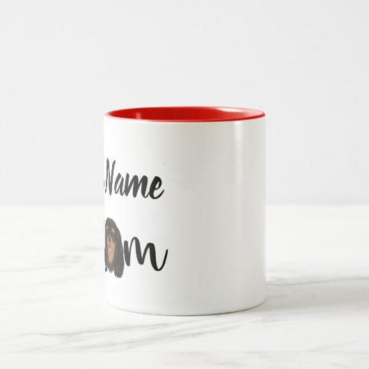 Custom Black and Tan Cavalier King Charles  Tweekleurige Koffiemok (Center)