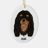 Custom Black and Tan Cavalier King Spaniel Keramisch Ornament (Rechts)