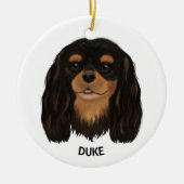 Custom Black and Tan Cavalier King Spaniel Keramisch Ornament (Voorkant)