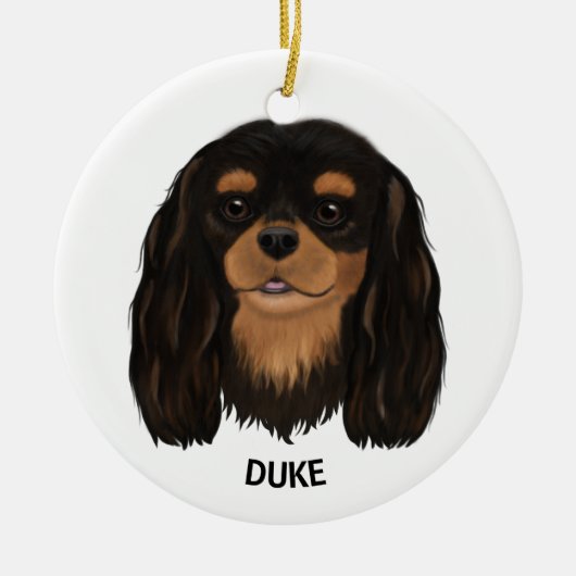 Custom Black and Tan Cavalier King Spaniel Keramisch Ornament (Voorkant)