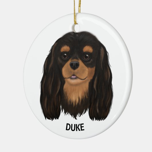 Custom Black and Tan Cavalier King Spaniel Keramisch Ornament (Links)