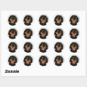 Custom Black and Tan Cavalier Spaniel Ronde Sticker (Vel)
