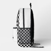 Custom Black and White Checkered  Bedrukte Rugzak (Rechts)