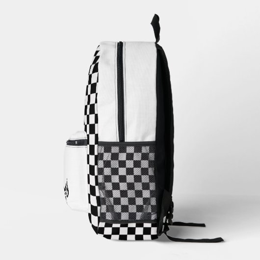Custom Black and White Checkered  Bedrukte Rugzak (Rechts)