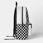 Custom Black and White Checkered  Bedrukte Rugzak (Links)