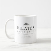 Custom Black and White Minimalist Pilates Princess Koffiemok (Links)