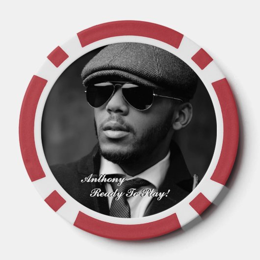 Custom Black And White Photo Modern Personalized Poker Chips (Achterkant)