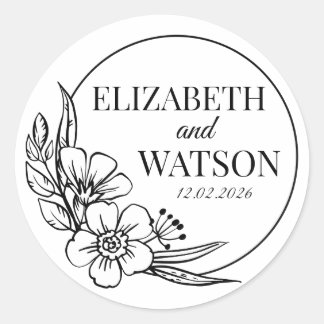 Custom Black and White Wedding Create Your Own DIY Ronde Sticker